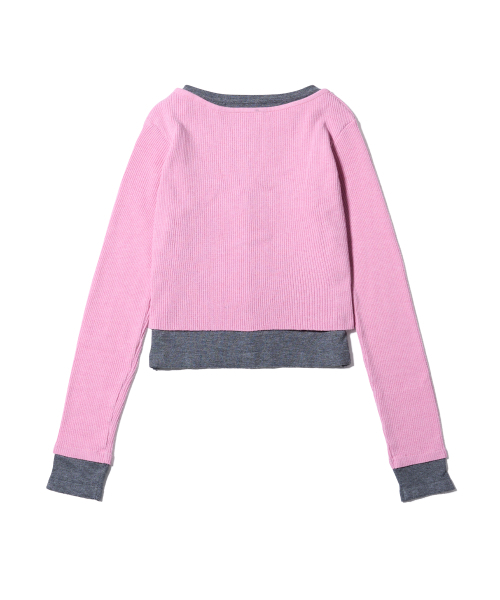 YOUHEE(ユヒ)の「LAYERED CARDIGAN PINK(カーディガン/ボレロ・レディース・その他・SMALL/MEDIUM)」の3枚目の写真