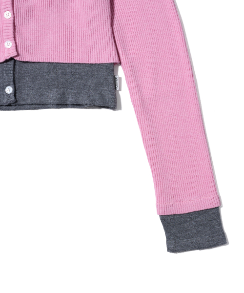 YOUHEE(ユヒ)の「LAYERED CARDIGAN PINK(カーディガン/ボレロ・レディース・その他・SMALL/MEDIUM)」の5枚目の写真