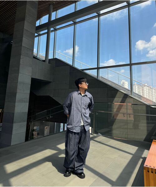 XERO(ゼロ)の「マルチギンガムロールアップシャツ(シャツ/ブラウス・レディース・アイボリー/ネイビー・MEDIUM/LARGE)」の11枚目の写真