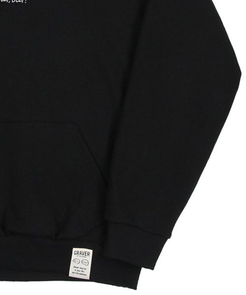 GRAVER（グレーバー）の「[ユニセックス]BEEP クリーンダックスマイルフードパーカー_ブラック（パーカー・レディース・ブラック・SMALL/MEDIUM/LARGE）」の5枚目の写真
