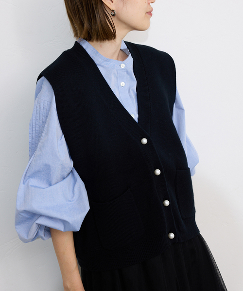 SLOBE IENA（スローブイエナ）の「《WEB限定/追加》ピンタックバルーンスリーブブラウス（シャツ/ブラウス・レディース・ホワイト/ブルー/チャコールグレー・FREE）」の3枚目の写真