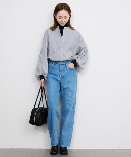 SLOBE IENA（スローブイエナ）の「《WEB限定/追加》ピンタックバルーンスリーブブラウス（シャツ/ブラウス・レディース・ホワイト/ブルー/チャコールグレー・FREE）」の4枚目の写真