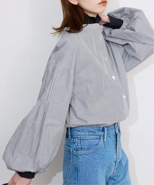 SLOBE IENA（スローブイエナ）の「《WEB限定/追加》ピンタックバルーンスリーブブラウス（シャツ/ブラウス・レディース・ホワイト/ブルー/チャコールグレー・FREE）」の10枚目の写真