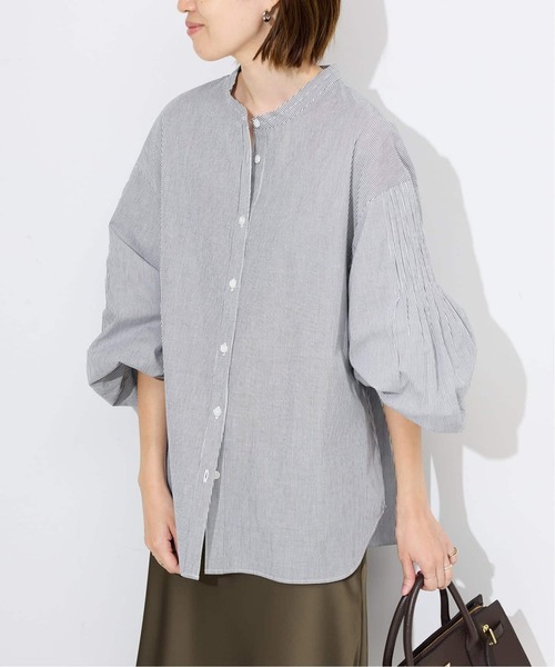 SLOBE IENA（スローブイエナ）の「《WEB限定/追加》ピンタックバルーンスリーブブラウス（シャツ/ブラウス・レディース・ホワイト/ブルー/チャコールグレー・FREE）」の11枚目の写真