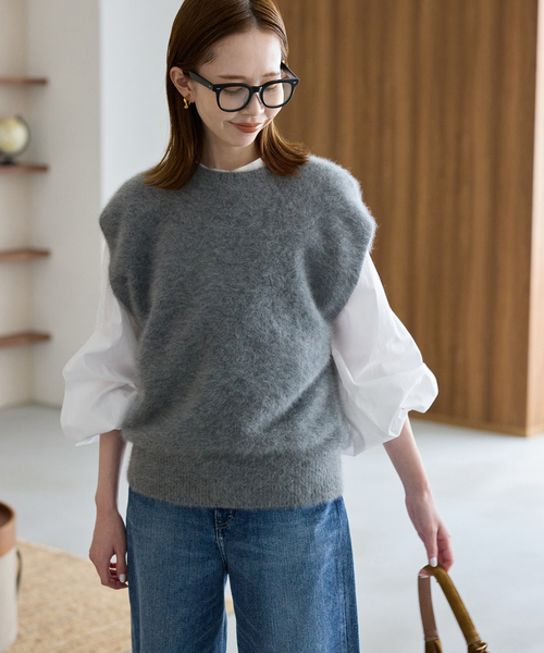 SLOBE IENA（スローブイエナ）の「《WEB限定/追加》ピンタックバルーンスリーブブラウス（シャツ/ブラウス・レディース・ホワイト/ブルー/チャコールグレー・FREE）」の16枚目の写真