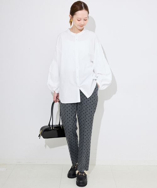 SLOBE IENA（スローブイエナ）の「《WEB限定/追加》ピンタックバルーンスリーブブラウス（シャツ/ブラウス・レディース・ホワイト/ブルー/チャコールグレー・FREE）」の20枚目の写真