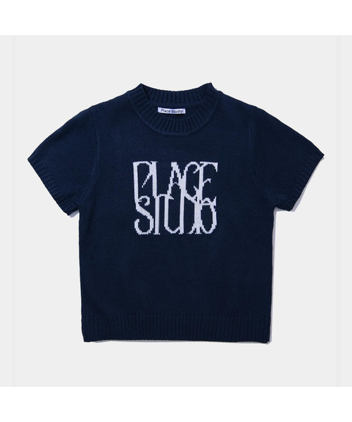 PLACE STUDIO（プレイススタジオ）の「ベーシックロゴセミクロップスリムフィットラウンドネック半袖ニットトップ _ 3COLOR（ニット/セーター・レディース・アイボリー/ベージュ/ネイビー・FREE）」の3枚目の写真