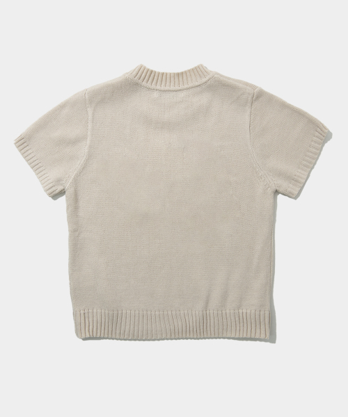 PLACE STUDIO（プレイススタジオ）の「ベーシックロゴセミクロップスリムフィットラウンドネック半袖ニットトップ _ 3COLOR（ニット/セーター・レディース・アイボリー/ベージュ/ネイビー・FREE）」の8枚目の写真