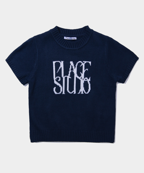 PLACE STUDIO（プレイススタジオ）の「ベーシックロゴセミクロップスリムフィットラウンドネック半袖ニットトップ _ 3COLOR（ニット/セーター・レディース・アイボリー/ベージュ/ネイビー・FREE）」の9枚目の写真