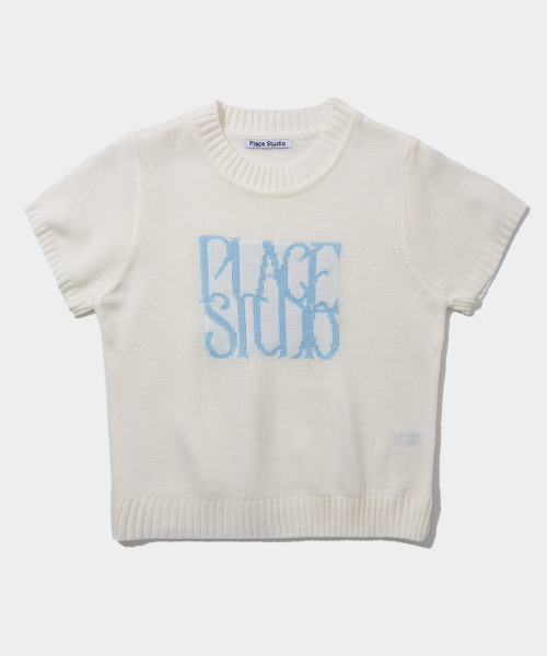 PLACE STUDIO（プレイススタジオ）の「ベーシックロゴセミクロップスリムフィットラウンドネック半袖ニットトップ _ 3COLOR（ニット/セーター・レディース・アイボリー/ベージュ/ネイビー・FREE）」の5枚目の写真