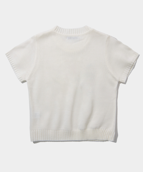 PLACE STUDIO（プレイススタジオ）の「ベーシックロゴセミクロップスリムフィットラウンドネック半袖ニットトップ _ 3COLOR（ニット/セーター・レディース・アイボリー/ベージュ/ネイビー・FREE）」の6枚目の写真