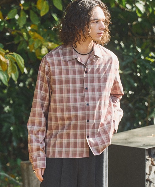 CASPER JOHN(キャスパージョン)の「Retro check shirts/レトロチェックシャツ(シャツ/ブラウス・メンズ・ベージュ/ピンク/グリーン・X-SMALL/SMALL/MEDIUM/LARGE)」の2枚目の写真