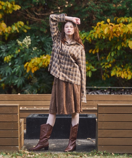 CASPER JOHN(キャスパージョン)の「Retro check shirts/レトロチェックシャツ(シャツ/ブラウス・メンズ・ベージュ/ピンク/グリーン・X-SMALL/SMALL/MEDIUM/LARGE)」の5枚目の写真
