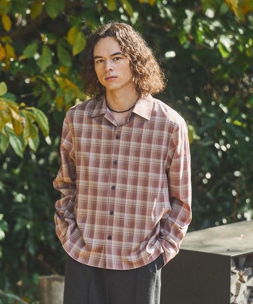 CASPER JOHN(キャスパージョン)の「Retro check shirts/レトロチェックシャツ(シャツ/ブラウス・メンズ・ベージュ/ピンク/グリーン・X-SMALL/SMALL/MEDIUM/LARGE)」の9枚目の写真