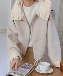 sorule（ソルレ）の「フード付きメルトン風ジップジャケット（ブルゾン）」