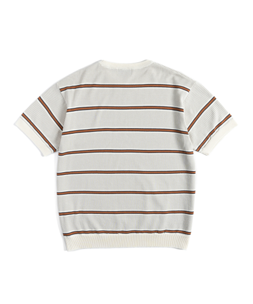 WILD BRICKS(ワイルドブリックス)の「FN KNITTED STRIPE T-SHIRT (brown)(Tシャツ/カットソー・メンズ・その他・LARGE/MEDIUM)」の2枚目の写真