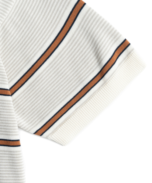WILD BRICKS(ワイルドブリックス)の「FN KNITTED STRIPE T-SHIRT (brown)(Tシャツ/カットソー・メンズ・その他・LARGE/MEDIUM)」の5枚目の写真