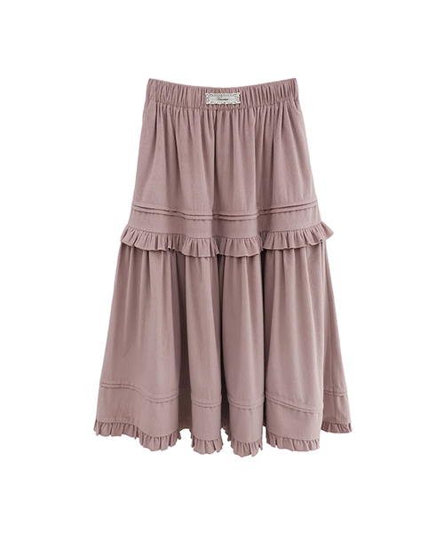 Vivacious(ビバシャス)の「Cordelia Long Skirt_3Colors(スカート・レディース・ブラック/ピンク/アイボリー・SMALL/MEDIUM)」の3枚目の写真