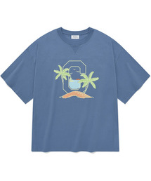 ホットサマー C ロゴ Tシャツ ダスティブルー