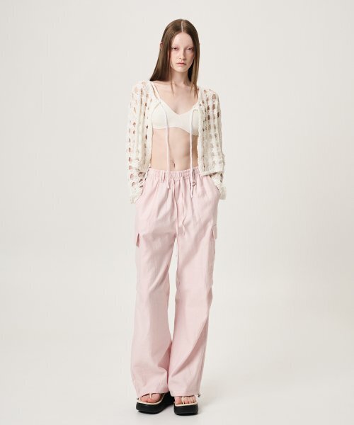 ETMON(エトモン)の「Tape Yarn Net Cardigan, White(カーディガン/ボレロ・レディース・その他・FREE)」の2枚目の写真