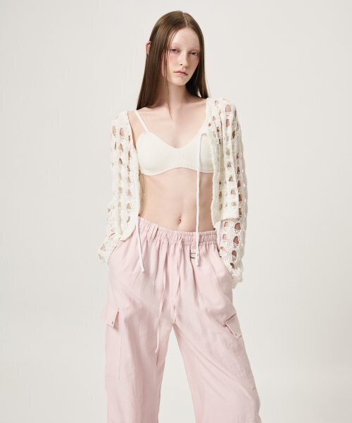 ETMON(エトモン)の「Tape Yarn Net Cardigan, White(カーディガン/ボレロ・レディース・その他・FREE)」の4枚目の写真