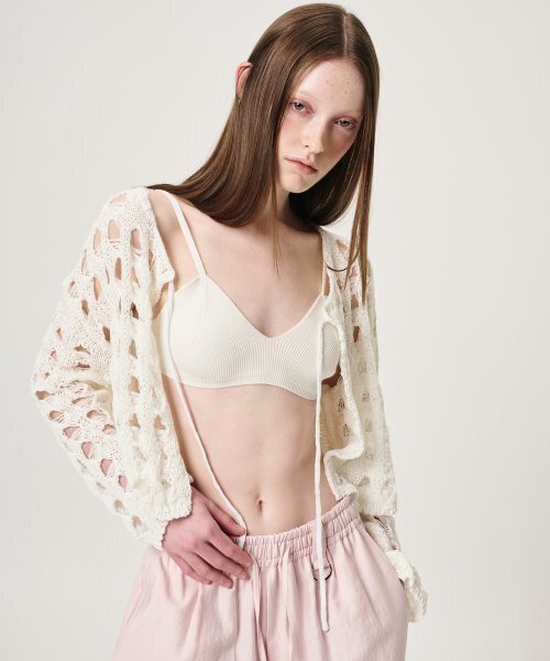ETMON(エトモン)の「Tape Yarn Net Cardigan, White(カーディガン/ボレロ・レディース・その他・FREE)」の5枚目の写真