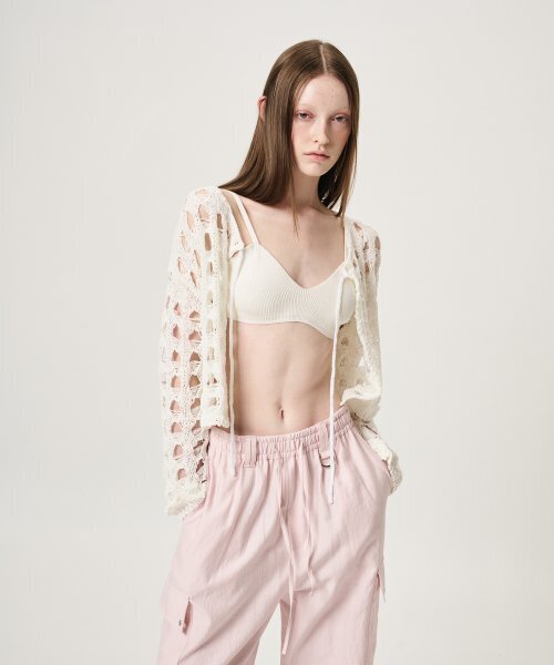 ETMON(エトモン)の「Tape Yarn Net Cardigan, White(カーディガン/ボレロ・レディース・その他・FREE)」の6枚目の写真