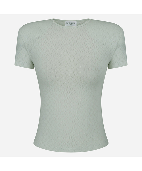 LANGER（ランガー）の「ヴィヴィアン パンチング パッド入り Tシャツ (4色)（Tシャツ/カットソー・レディース・ブラック/オリーブ/オレンジ/アイボリー・FREE）」の3枚目の写真