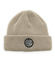 UNDERCONTROL（アンダーコントロール）の「冬 厚手 ロングビーニー ニット ロゴパッチ 男女共用 ビーニー 帽子 BEANIE / TRIBAL CIRCLE / D OATMEAL（ニットキャップ/ビーニー）」