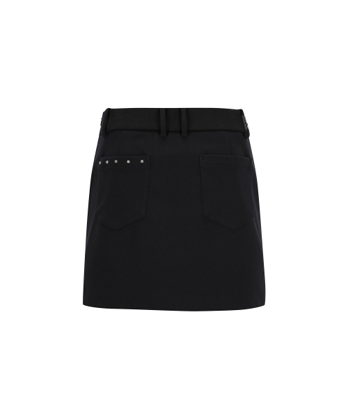 ANEW GOLF（アニューゴルフ）の「W BAND POINT A-LINE SQ_BK（スカート・レディース・その他・X-SMALL/SMALL/MEDIUM/LARGE/XX-SMALL）」の2枚目の写真