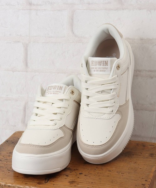 EDWIN(エドウィン)の「EDWIN 軽量スニーカー(スニーカー・レディース・ホワイト/アイボリー・24.5cm/24cm/23.5cm/23cm)」の8枚目の写真