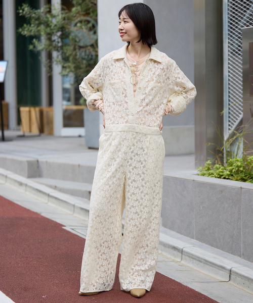 SLOBE IENA(スローブイエナ)の「レースオールインワン(つなぎ/オールインワン・レディース・アイボリー・36/38)」の3枚目の写真