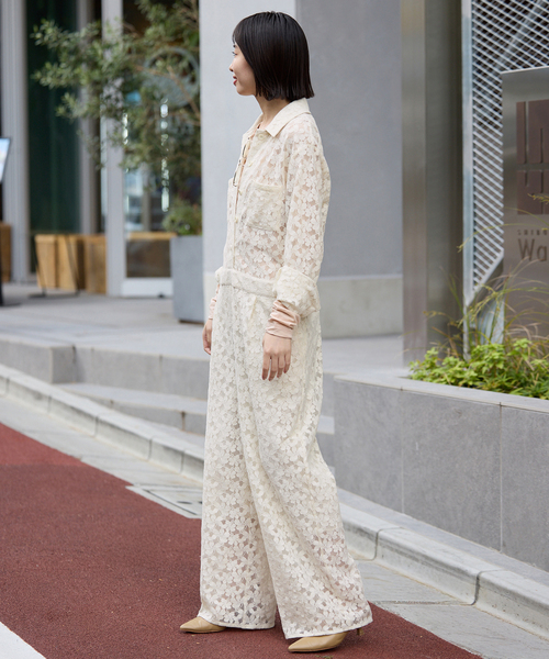 SLOBE IENA(スローブイエナ)の「レースオールインワン(つなぎ/オールインワン・レディース・アイボリー・36/38)」の4枚目の写真