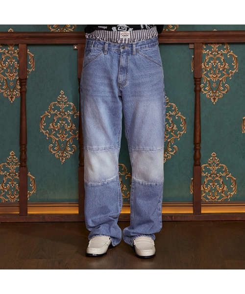 UNALLOYED(アナロイド)の「ブロックデニムパンツ / ブルー(デニムパンツ・レディース・S/L/M・FREE)」の3枚目の写真