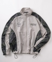 SlashDate（スラッシュデイト）の「【82】レオパード柄 カモフラ柄 チェック切替 ナイロンスタンドブルゾン トラックジャケット ドローコード メンズ レディース ユニセックス 26年春新作【Sサイズ~Lサイズ】（ナイロンジャケット）」