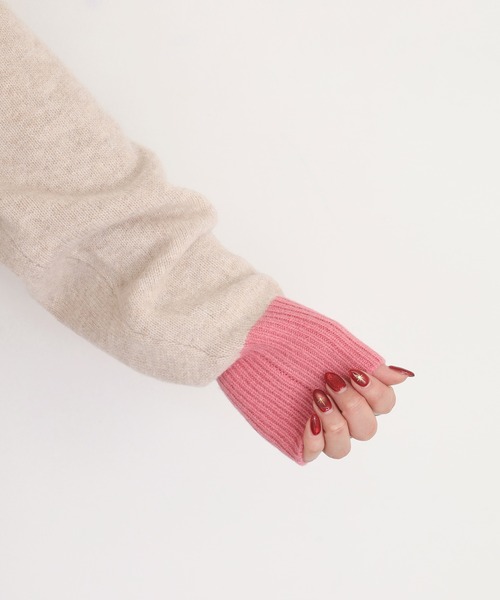 EGLANTINE(エグランティーヌ)の「EGLANTINE ウール100%Vネックニットカーディガン(カーディガン/ボレロ・レディース・チャコールグレー/オフホワイト/ブラック/ベージュ・38)」の9枚目の写真
