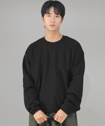 SAINTCREW（セントクルー）の「Loose-fit round-neck plain sweatshirt LRS-831 black（スウェット）」