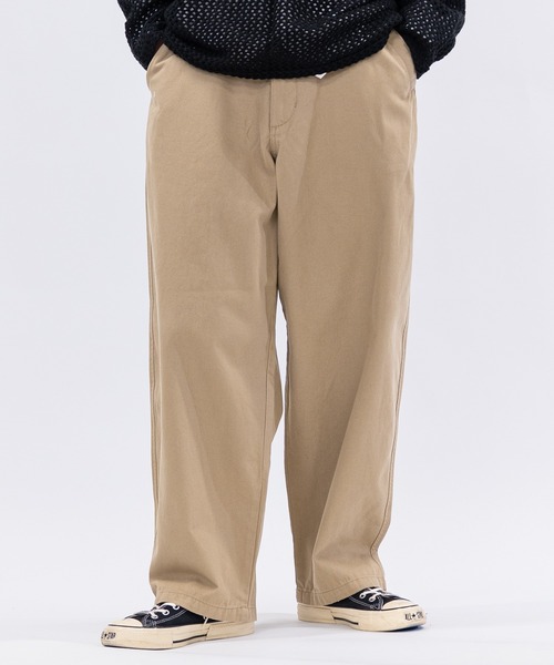 HANES（ヘインズ）の「【3】〔HANES/ヘインズ〕ワイドフィット ノータック チノパンツ（チノパンツ・メンズ・ブラック/カーキ/ベージュ・MEDIUM/LARGE/X-LARGE）」の2枚目の写真