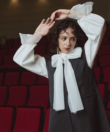 Callarus（カラルス）の「<単品>前後2WAYオーガンジーリボン付き袖フリルブロードブラウス〔Callarus〕（シャツ/ブラウス）」