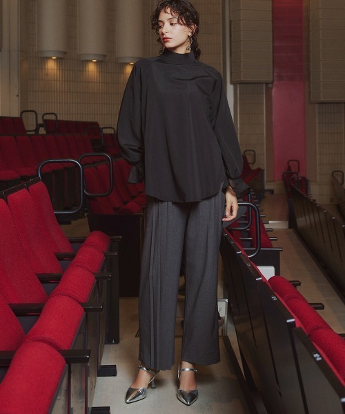 Callarus(カラルス)の「<単品>前後2WAYオーガンジーリボン付き袖フリルブロードブラウス〔Callarus〕(シャツ/ブラウス・レディース・サックスブルー/ブラック/オフホワイト・S/M/L/LL/3L)」の22枚目の写真