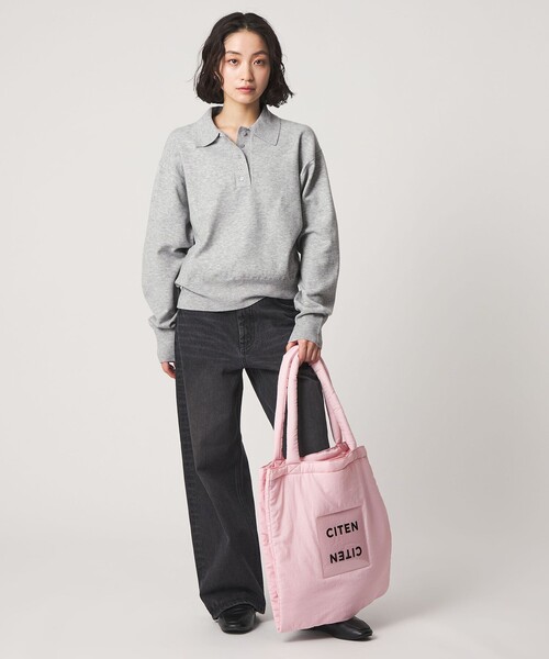 CITEN（シテン）の「＜CITEN＞ハイゲージポロニット（ニット/セーター・レディース・オフホワイト/イエロー/ライトグレー・FREE）」の14枚目の写真