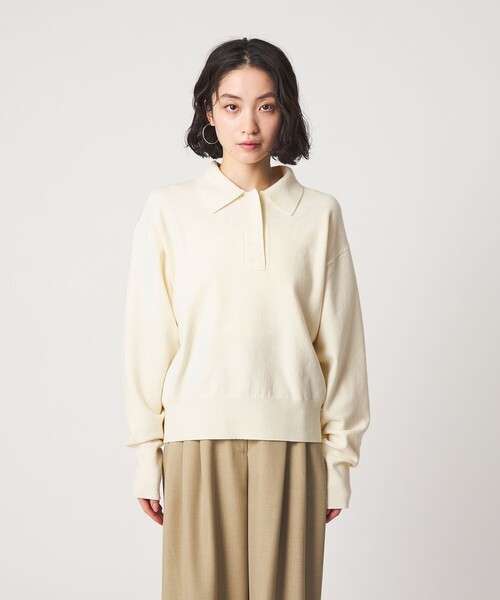 CITEN（シテン）の「＜CITEN＞ハイゲージポロニット（ニット/セーター・レディース・オフホワイト/イエロー/ライトグレー・FREE）」の18枚目の写真