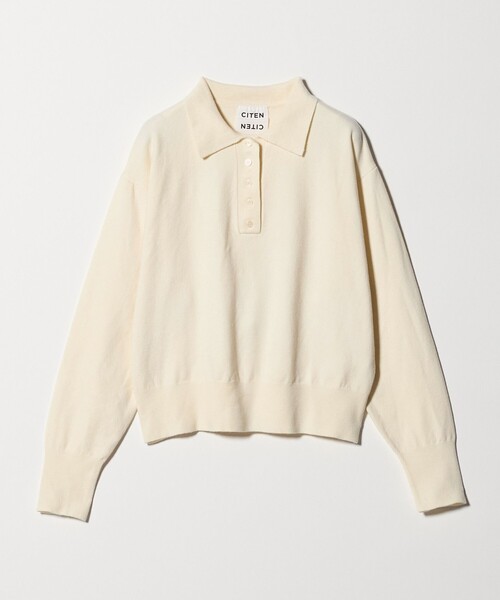 CITEN（シテン）の「＜CITEN＞ハイゲージポロニット（ニット/セーター・レディース・オフホワイト/イエロー/ライトグレー・FREE）」の8枚目の写真
