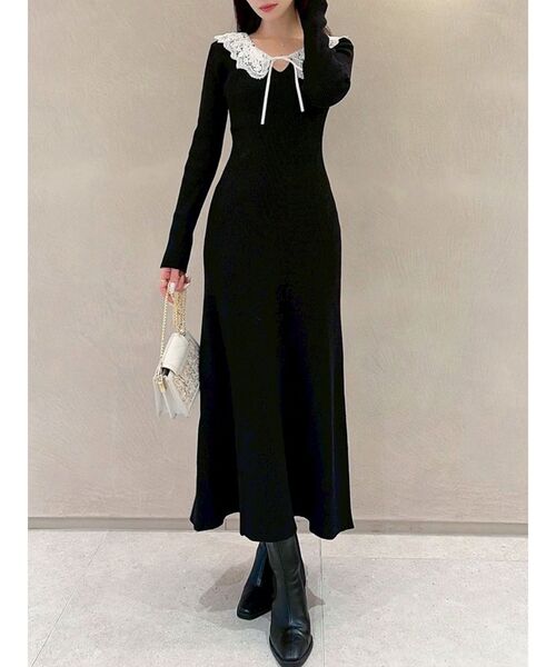 ZOZO限定】バイカラーフレアロングワンピース（ワンピース）｜RESEXXY