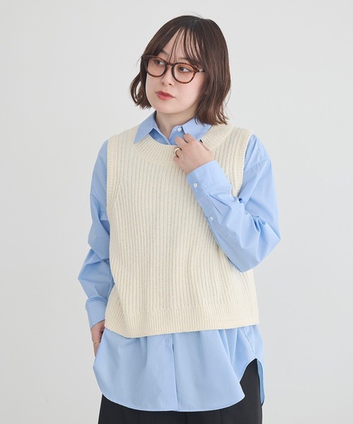 earth music&ecology（アースミュージックアンドエコロジー）の「【2026SS】クルーネックニットベスト（ベスト・レディース・グレー/イエロー/アイボリー・FREE）」の21枚目の写真