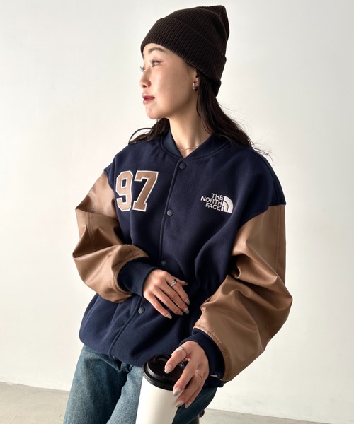 ZOZO完売 ノースフェイス　ボンバージャケット　スタジャン　ネイビー　S ZOZO完売 ノースフェイス ボンバージャケット スタジャン ネイビー M