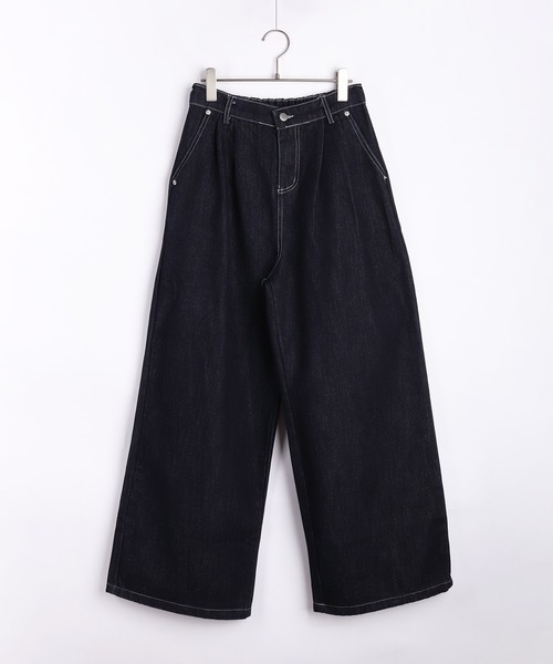 WESTSEA（ウエストシー）の「ショート丈 デニムジャケット ＆ ワイトシルエット デニムパンツ セットアップ（セットアップ・レディース・ネイビー・FREE）」の17枚目の写真