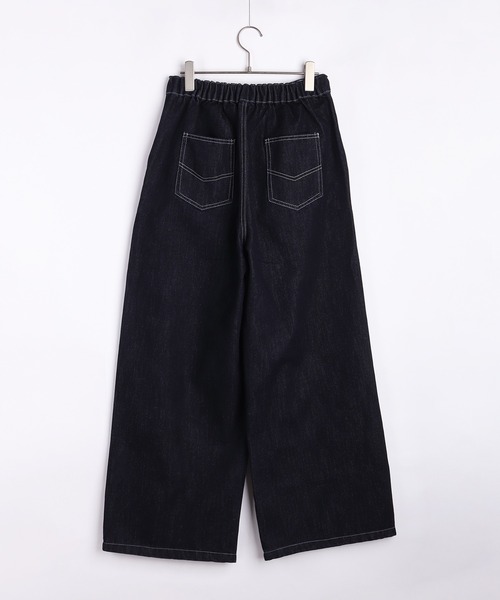 WESTSEA（ウエストシー）の「ショート丈 デニムジャケット ＆ ワイトシルエット デニムパンツ セットアップ（セットアップ・レディース・ネイビー・FREE）」の18枚目の写真