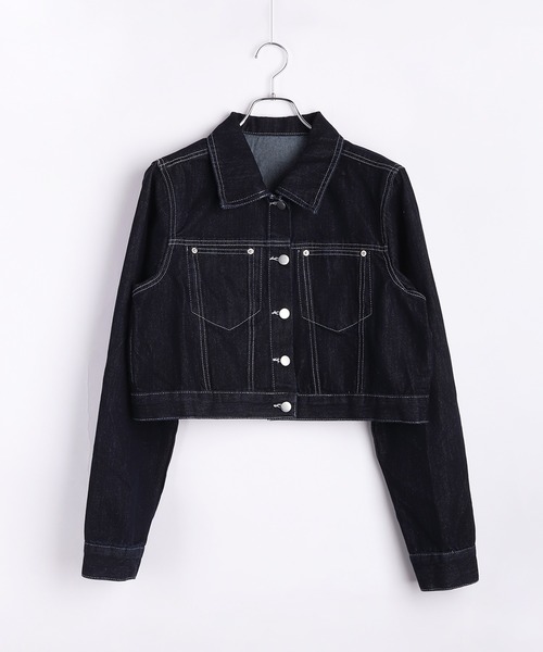 WESTSEA（ウエストシー）の「ショート丈 デニムジャケット ＆ ワイトシルエット デニムパンツ セットアップ（セットアップ・レディース・ネイビー・FREE）」の12枚目の写真
