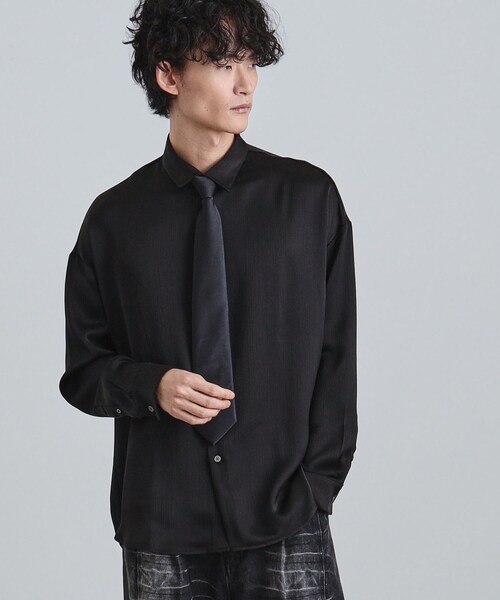 tk.TAKEO KIKUCHI（ティーケータケオキクチ）の「【ネクタイ付】ヨウリュウシャツ（シャツ/ブラウス・メンズ・ホワイト/ブラック・03/02/01）」の2枚目の写真